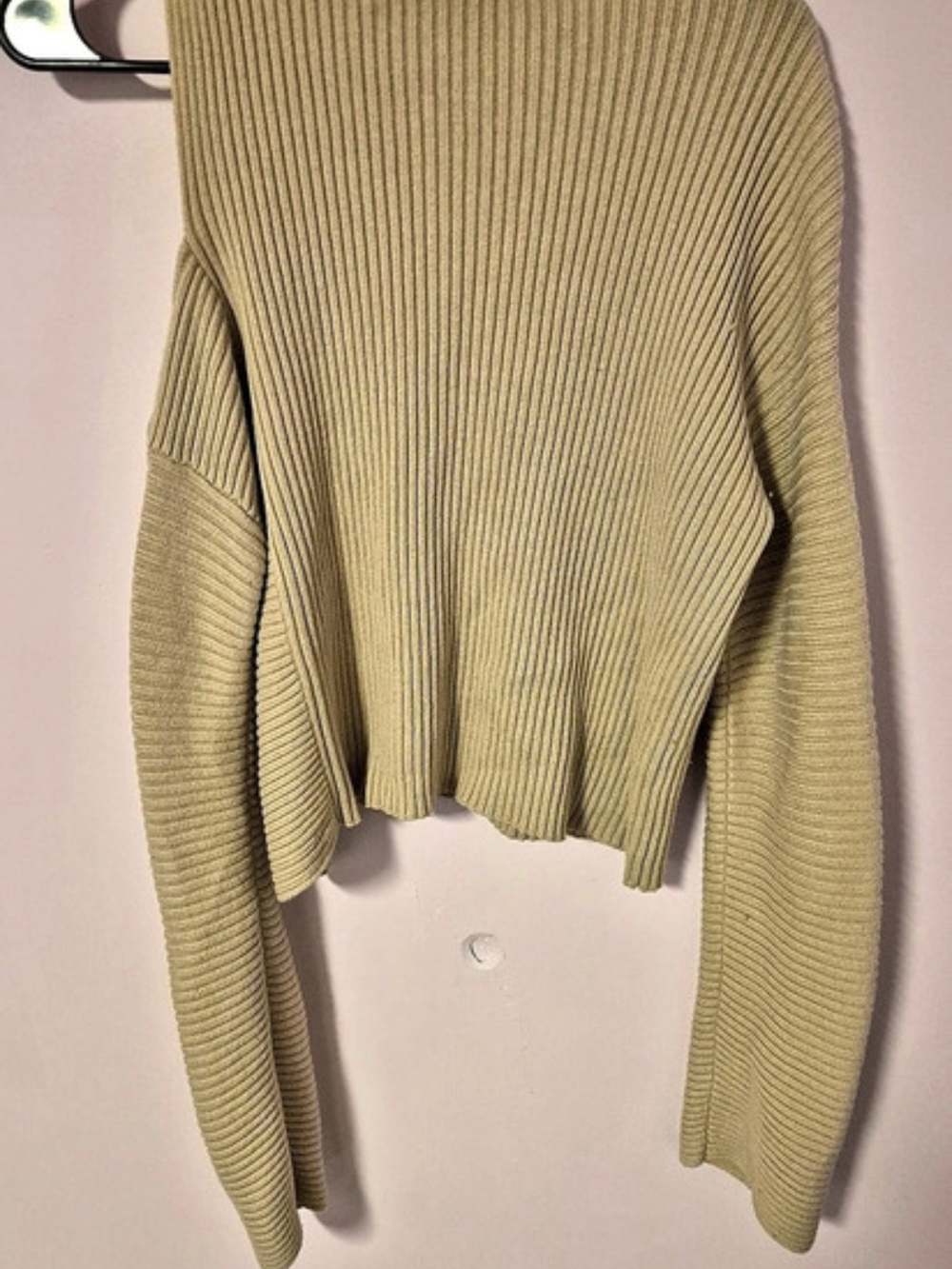 Off Shoulder Intermix Ribbed Knit Sweater  Size Small - Picture 5 of 16
